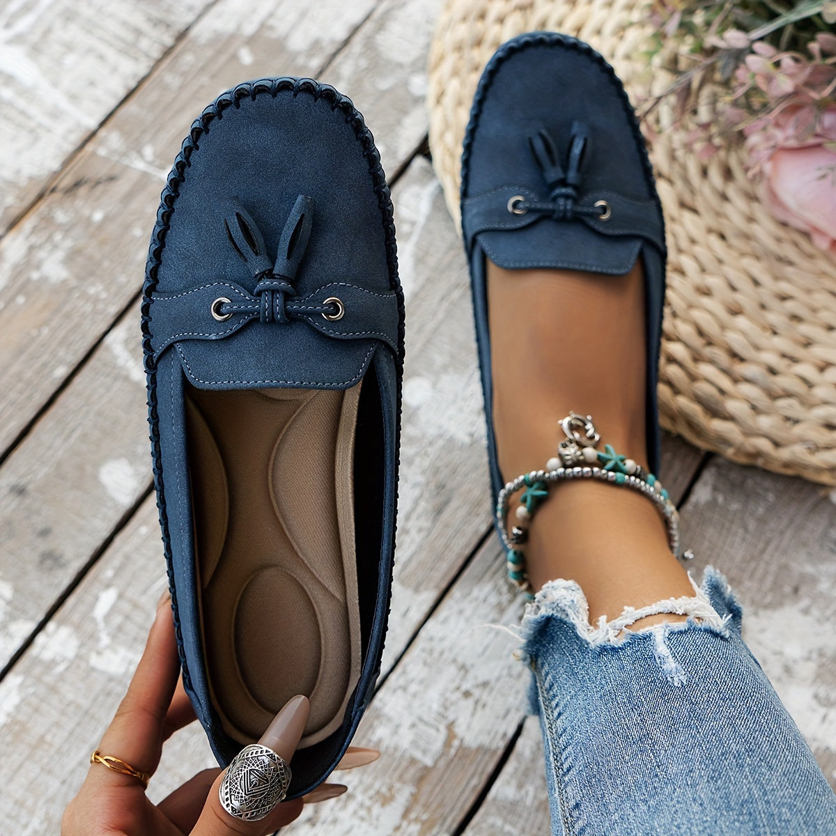 Nadine - Mocasines clásicos con detalle de flecos