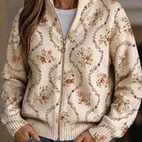 Vivienne | Cárdigan con cremallera y motivo floral