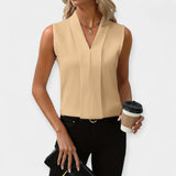 Marta – Blusa sin mangas de estilo clásico