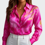 Mirjana – Camisa de mujer en satén brillante