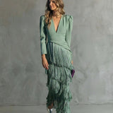 Clara – Vestido Elegante con Flecos