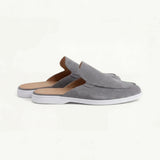 Sandi – Zuecos de ante gris claro