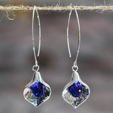 Pendientes con Piedra Azul en Plata