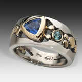Anillo Vintage en Cristal Azul
