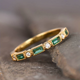 Alex - Anillo de Oro con Zirconio Verde