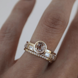 Nada - Conjunto de Anillos en Cristal Dorado