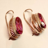Pendientes vintage de cristal rosa