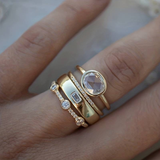 Lily - Conjunto de anillo vintage en oro y zirconia