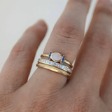 Oprah - Conjunto de Anillos Vintage en Ópalo Dorado