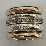 Anillo vintage de capas gruesas dorado