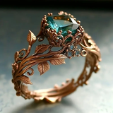 Anillo de cristal verde