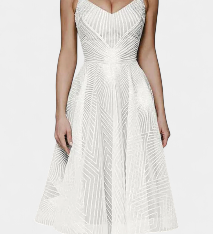 Vestido largo Dragana con bordados