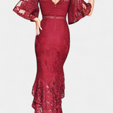 Ksenija Midi Vestido de Encaje con Escote Corazón