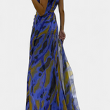 Vestido Maxi Asimétrico Blanka con Motivo Vivaz