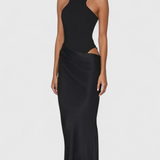 Vestido Maxi Leona con Estilo Top y Silueta Alargada