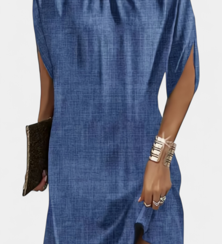 Vestido Midi Ena Sin Tiempo con Escote Redondo