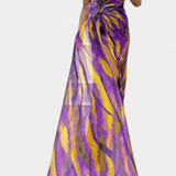Vestido Maxi Asimétrico Blanka con Motivo Vivaz