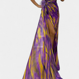 Vestido Maxi Asimétrico Blanka con Motivo Vivaz