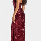 Vestido Marijana con Escote Halter y Paillettes