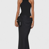 Vestido Maxi Leona con Estilo Top y Silueta Alargada