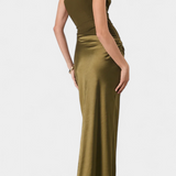 Vestido Largo de Fiesta con Escote Asimétrico