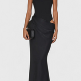 Vestido Maxi Leona con Estilo Top y Silueta Alargada