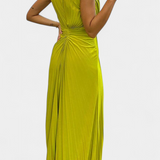 Vestido Emilija Maxi con Pliegues y Escote Lateral