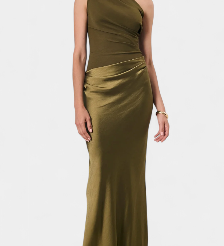 Vestido Largo de Fiesta con Escote Asimétrico