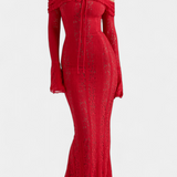 Vestido Maxi Josipa con Hombros Descubiertos