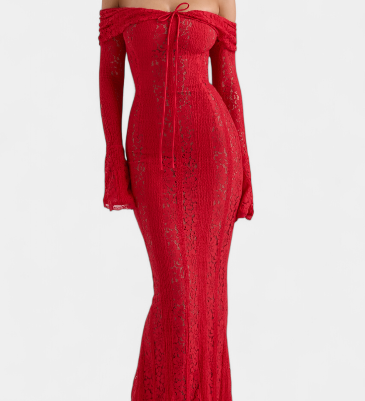 Vestido Maxi Josipa con Hombros Descubiertos