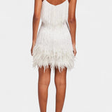Mirjana Mini Vestido con Plumas
