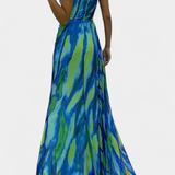 Vestido Maxi Asimétrico Blanka con Motivo Vivaz