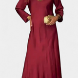 Martina Vestido Fluido con Escote en V y Mangas Largas