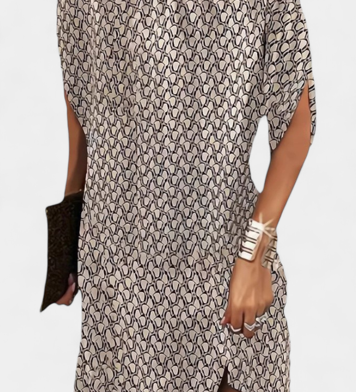 Vestido Midi Ena Sin Tiempo con Escote Redondo