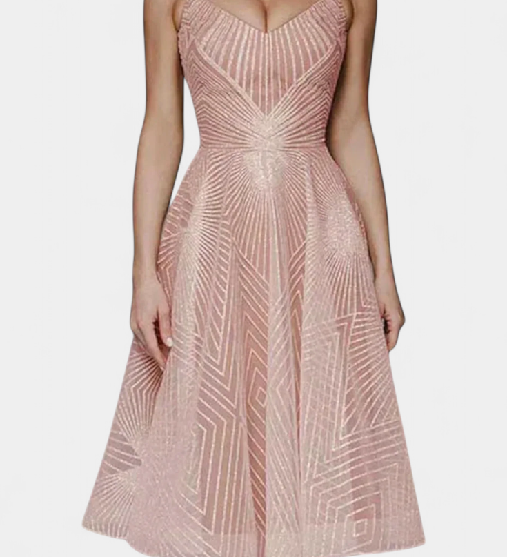 Vestido largo Dragana con bordados