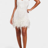 Mirjana Mini Vestido con Plumas