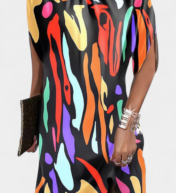 Vestido Midi Ena Sin Tiempo con Escote Redondo