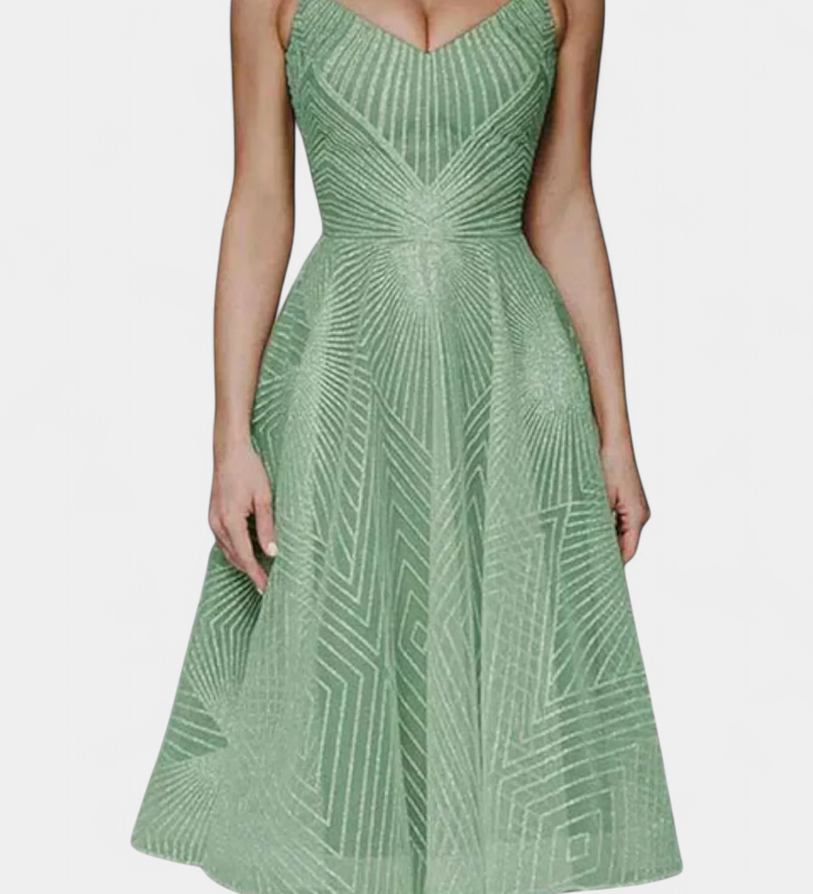 Vestido largo Dragana con bordados