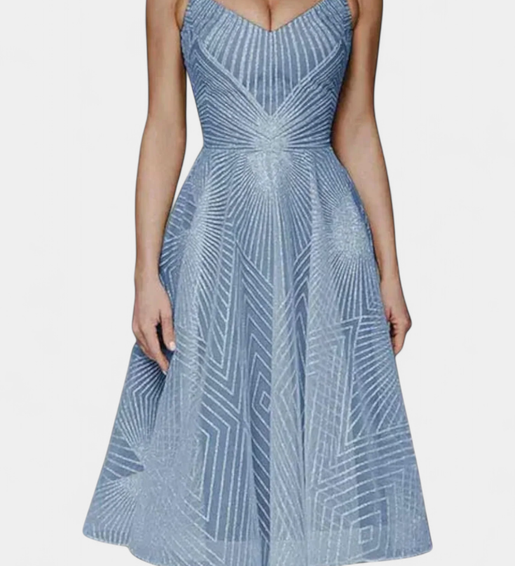 Vestido largo Dragana con bordados