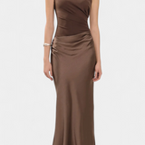 Vestido Largo de Fiesta con Escote Asimétrico