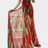 Vestido Maxi Asimétrico Blanka con Motivo Vivaz