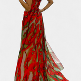 Vestido Maxi Asimétrico Blanka con Motivo Vivaz