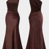 Vestido Largo de Fiesta con Escote Asimétrico