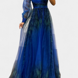 Vestido Maxi Natalija en Chiffon con Hombros Descubiertos y Rosa Voluminoso