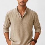 Lasse - Camisa de algodón y lino