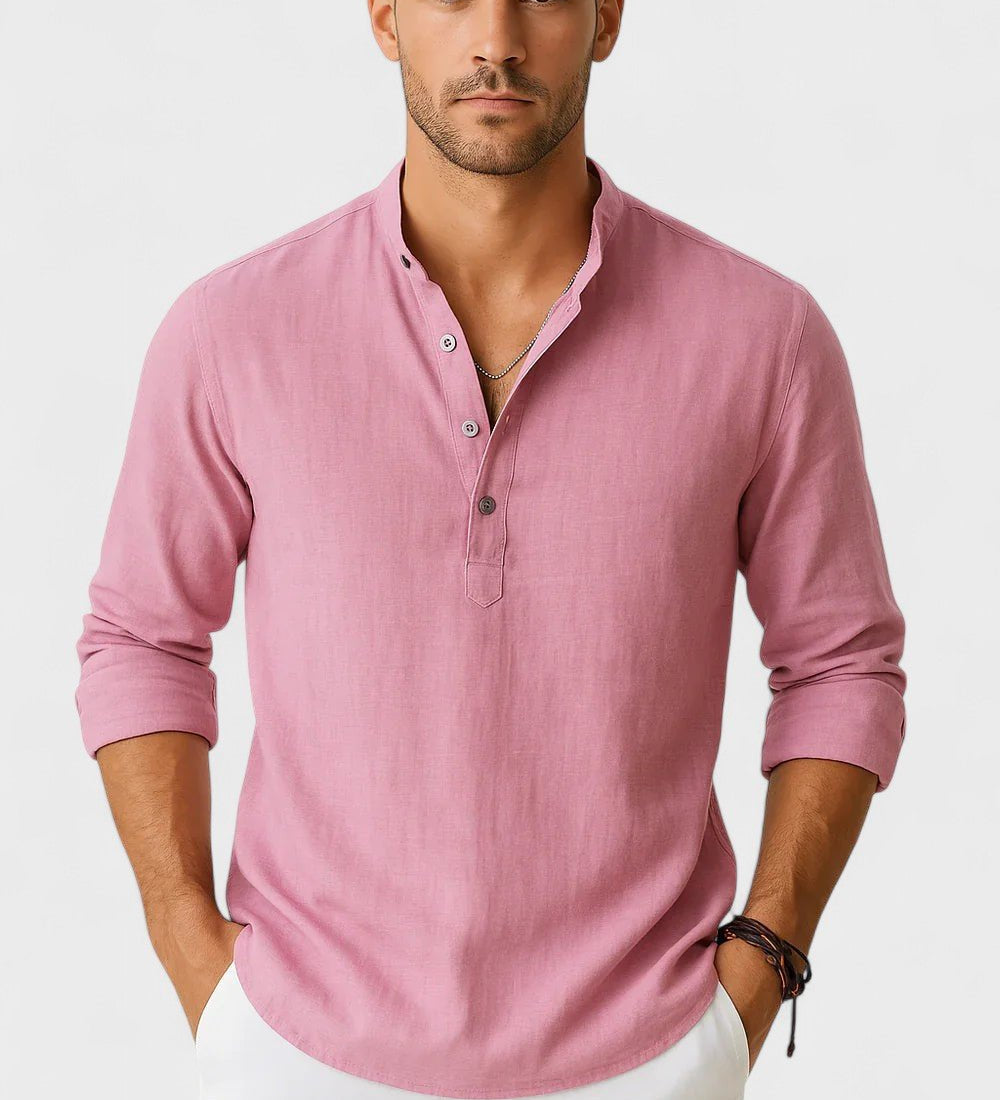 Lasse - Camisa de algodón y lino