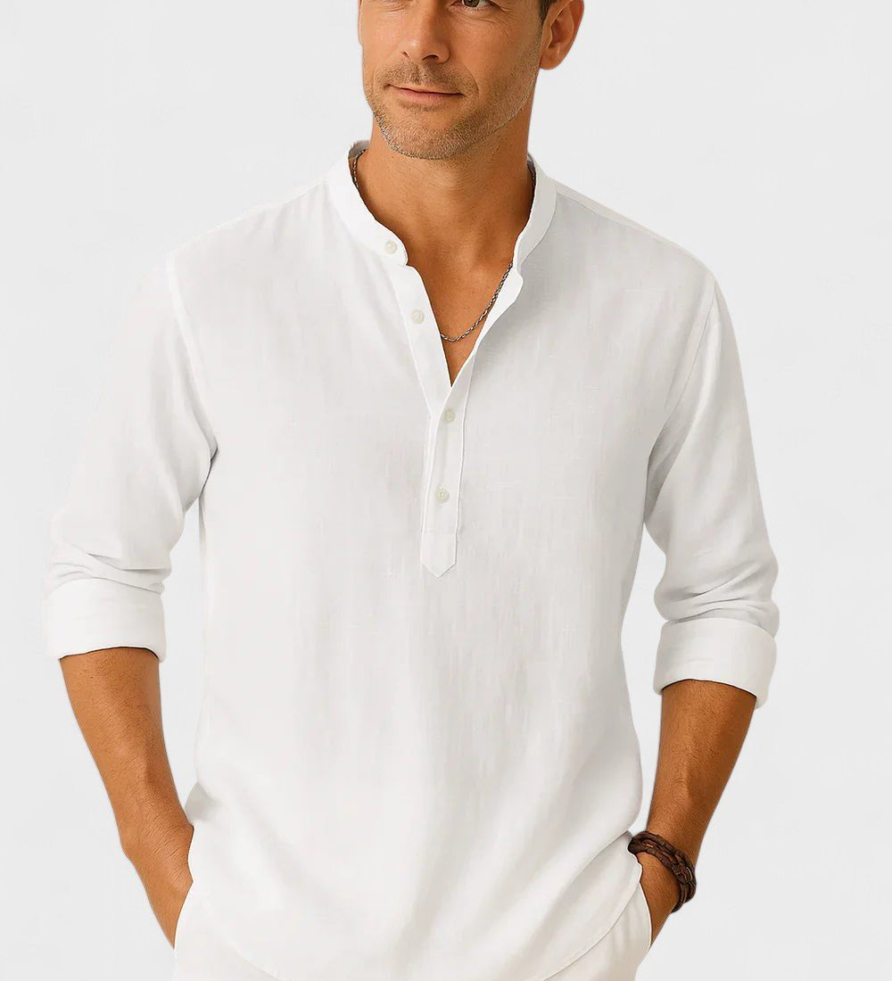 Lasse - Camisa de algodón y lino