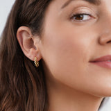 Pendientes ondulados de oro Luna