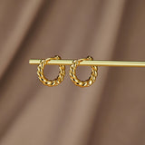 Pendientes ondulados de oro Luna