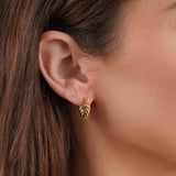 Pendientes ondulados de oro Luna